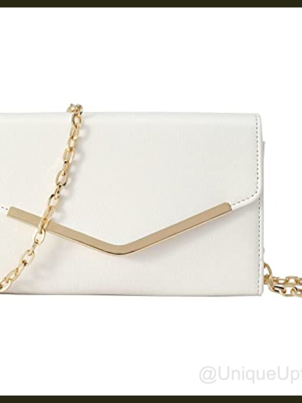 Autumnwell Envelope Clutch Evening Bag Faux Leather Detachable Chain Wedding